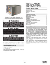 Lennox CHX35 Series Installation Instructions Manual