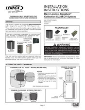 Lennox Dave Lennox Signature SL28XCV Installation Instructions Manual