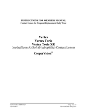 CooperVision Vertex Toric XR Instructions Manual