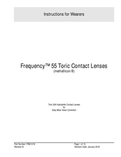 CooperVision Frequency 55 Toric Instructions Manual