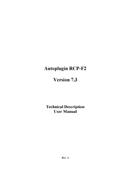Autoplugin RCP-F2 User Manual