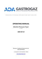 ADA GASTROGAZ ADA SCE 12 Operating Manual