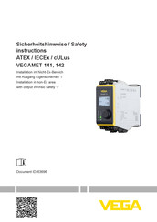Vega VEGAMET 141 Safety Instructions