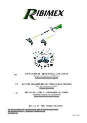 Ribimex PRBAT20/DEBTSB User And Maintenance Manual