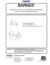 Crane BARNES SE51HT Series Installation And Operation Manual