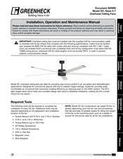 Greenheck DC Installation, Operation And Maintenance Manual