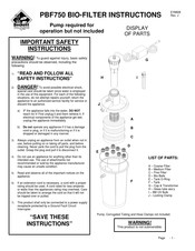 Beckett Pond Filter PBF750 Instructions Manual