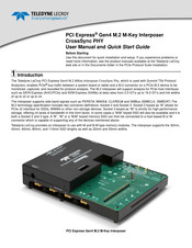 Teledyne Lecroy PCI Express Gen4 M.2 User Manual And Quick Start Manual