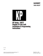 Assa Abloy Sargent Keypad 10 Line Lock Installation & Programming Instructions