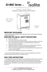 Isolite E3MAC-3000 Installation & Operation Manual