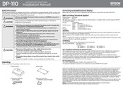 Epson DP-110 Installation Manual