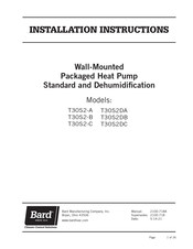 Bard T30S2DA Installation Instructions Manual