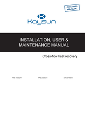 Kaysun KRE-1500DX1 Installation And Maintenance Manual
