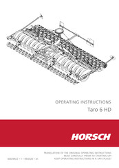 horsch Taro 6 HD Operating Instructions Manual