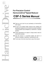 Harmonic Drive CSF-3 Series Manual