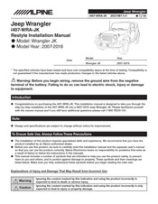 Alpine i407-WRA-JK Installation Manual