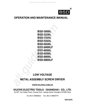 Kilews BSD-8200L Operation And Maintenance Manual