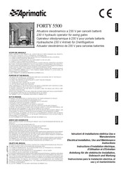 Aprimatic FORTY 5500 Electrical Installation, Use And Maintenance Instructions