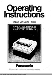 Panasonic KX-P1124 Operating Instructions Manual
