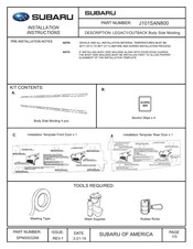 Subaru J101SAN800 Installation Instructions