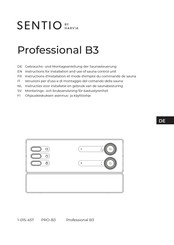 Harvia SENTIO Professional B3 COMBI Instructions For Installation And Use Manual