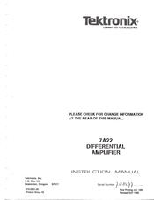 Tektronix 7A22 Instruction Manual