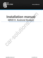 Car Solutions QROI X Android System Installation Manual