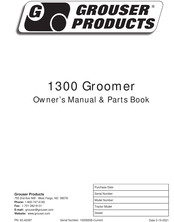 Grouser Products 1300 Groomer Owner's Manual & Parts Book