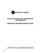 Artistry In Motion Big Shots Operation And Maintenance Manual