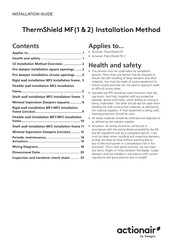 Swegon Actionair ThermShield MF 1 Installation Manual