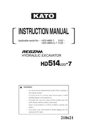 Kato REDGZM HD514MR-7 Instruction Manual