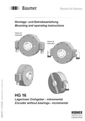 Baumer HUBNER HG 16 Mounting And Operating Instructions