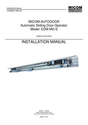 Micom Autodoor EDM MD-S Series Installation Manual