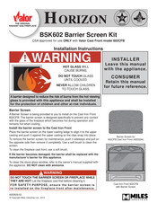 Valor HORIZON BSK602 Installation Instructions