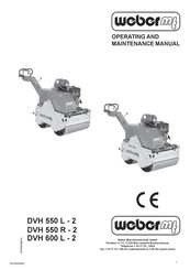 Weber mt DVH 600 L - 2 Operating And Maintenance Manual