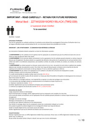 FURNISH 1 ZZTWI203919GREY Assemble Instruction