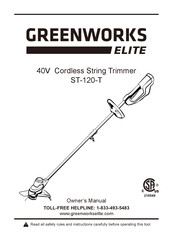 GreenWorks Elite ST-120-T Owner's Manual