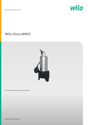 Wilo Rexa MINI3-V-A Series Installation And Operating Instructions Manual