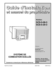 UTC SCS-5-08-3 Installation Instructions And Homeowner's Manual