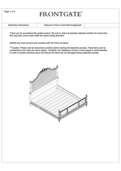 Frontgate Beauvier 149069 Assembly Instructions