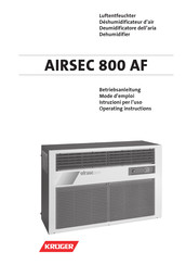 Kruger AIRSEC 800 AF Operating Instructions Manual