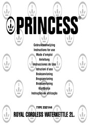 Princess 232144 Instructions For Use Manual