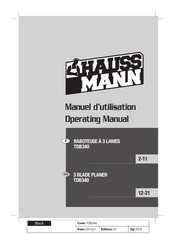 Haussmann TDB340 Operator's Manual