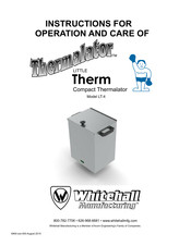 Whitehall Thermalator LITTLE Therm Instructions For Operation And Care