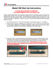 2B Technologies 306 Start-Up Instructions
