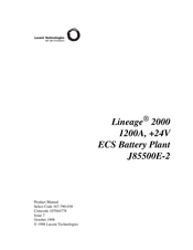 Lucent Technologies Lineage 2000 ECS Battery Plant Product Manual