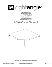 Rightangle R-Style Corner Diagonal 50648 Instructions