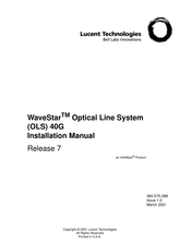 Lucent Technologies WaveStar OLS 40G Installation Manual