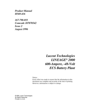 Lucent Technologies LINEAGE 2000 Lucent Product Manual