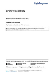 EagleBurgmann eRMG/dw-G Series Operating Manual